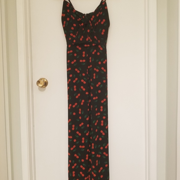 Romeo + Juliet Couture black cherry print jumpsuit - Picture 3 of 5